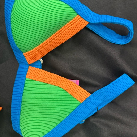 FP Movement by Free People OneOne Green/Blue/Orange Bikini NWTS - Picture 3 of 4